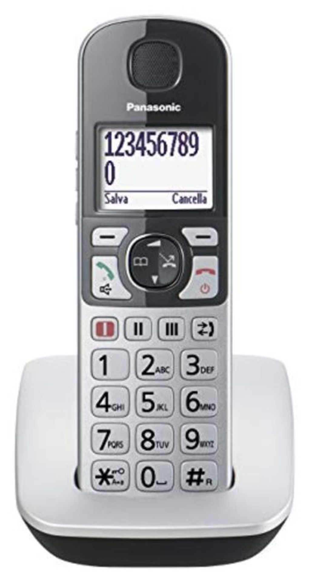 Panasonic KX-TGE510JTS Cordless Telephone (DECT), Large Backlit Screen, Large Keys, Am