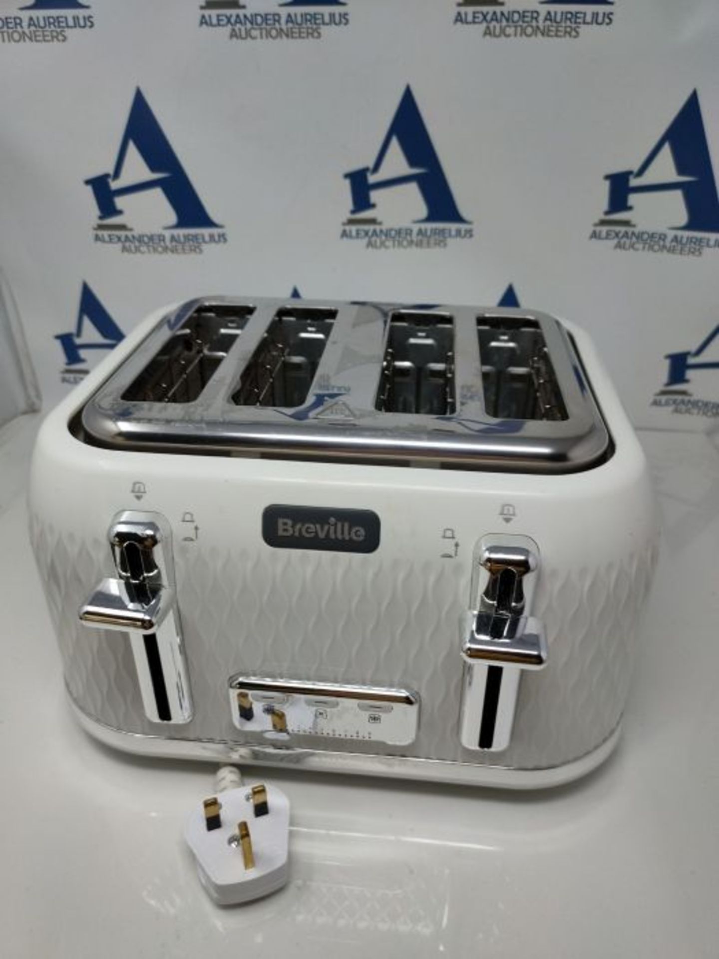 Breville Curve 4-Slice Toaster with High Lift and Wide Slots | White & Chrome [VTT911] - Image 2 of 2