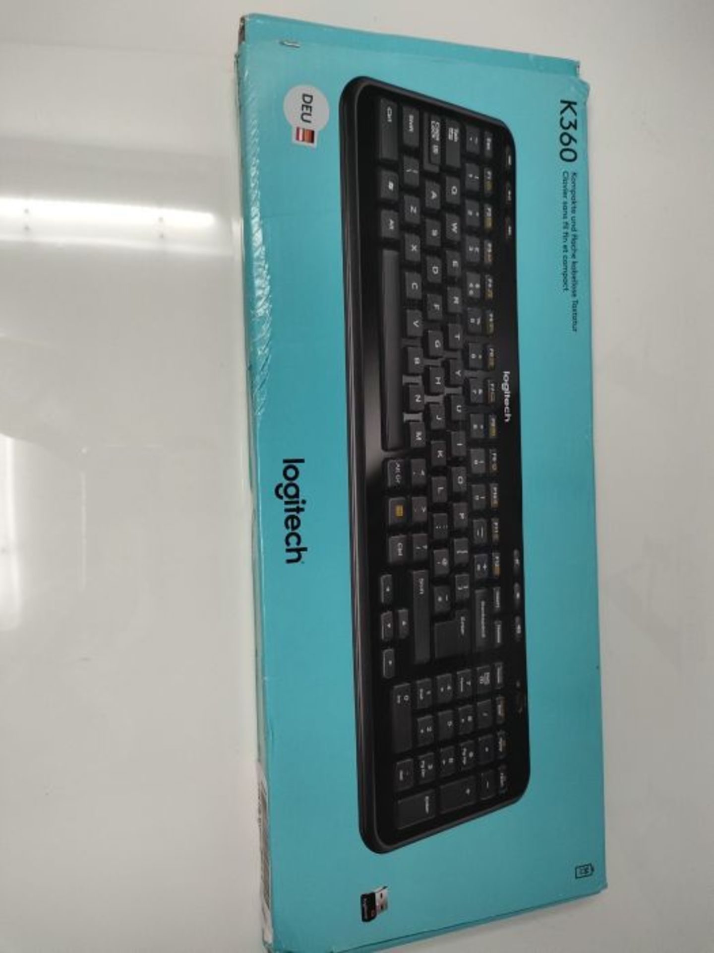 Logitech K360 Compact Wireless Keyboard for Windows, QWERTZ German Layout - Black - Image 2 of 3