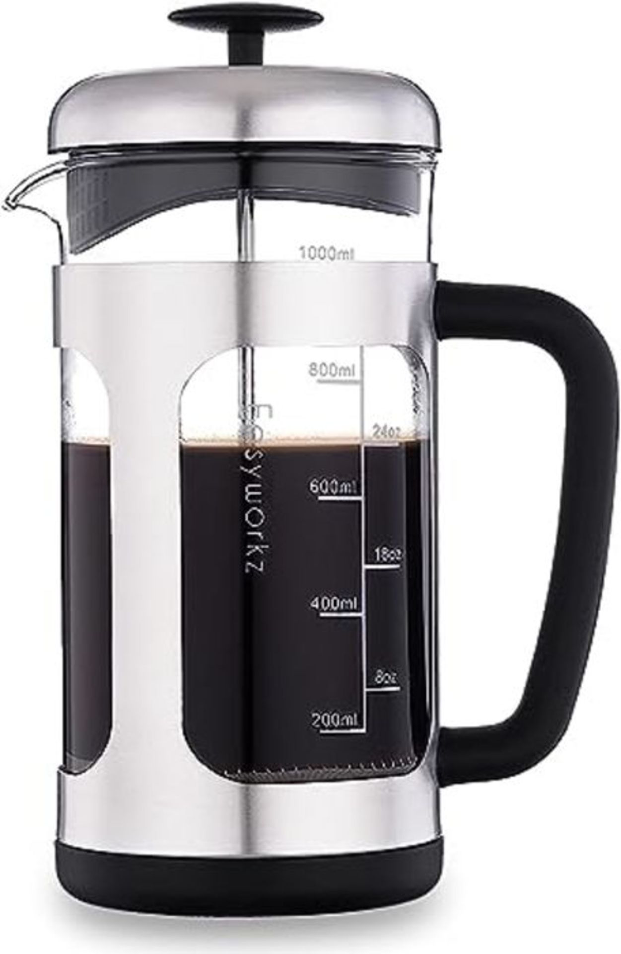 Easyworkz Stainless Steel French Press 1000ml Coffee Tea Maker with Soft Grip Handle