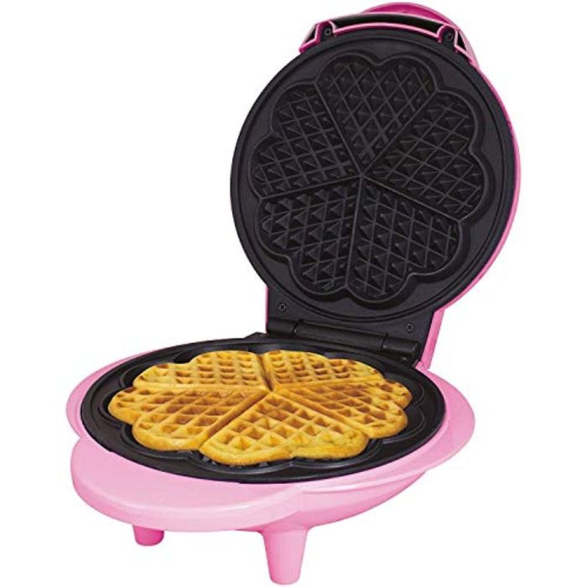 Global Gizmos 35570 Heart Shaped Waffle Maker / 1000W / Unique Thermostatic Design/Non