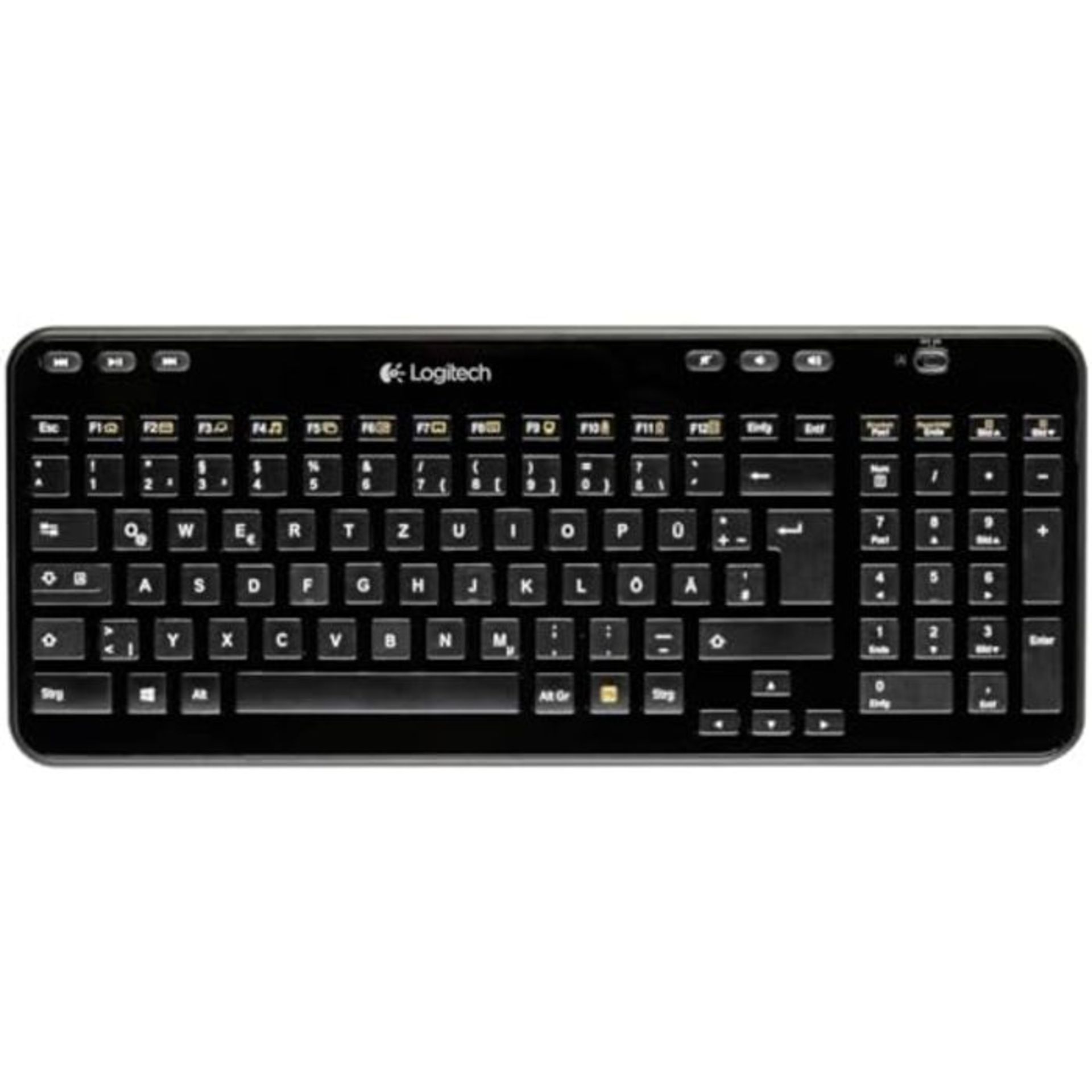 Logitech K360 Compact Wireless Keyboard for Windows, QWERTZ German Layout - Black