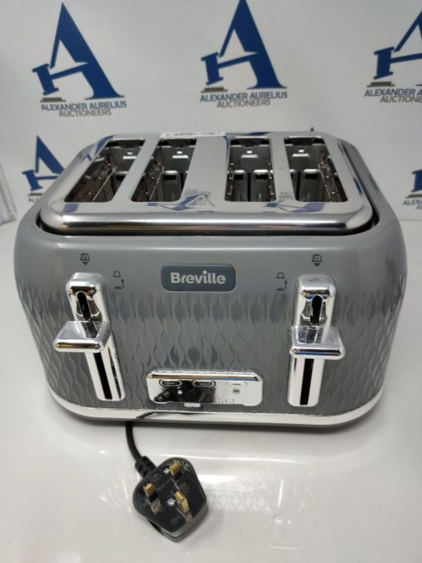 Breville Curve 4-Slice Toaster with High Lift and Wide Slots | Grey &amp; Chrome [VTR0