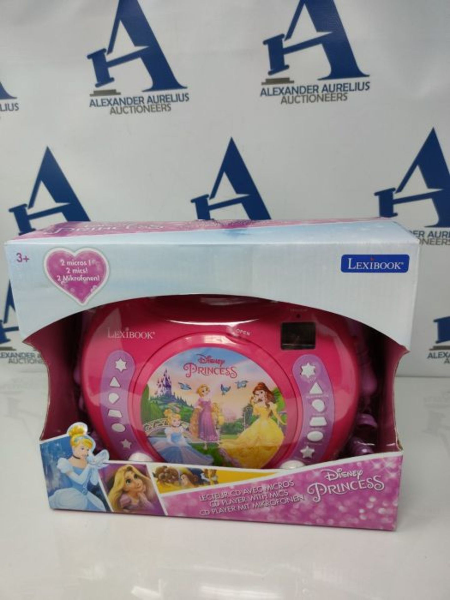 Lexibook Disney Princess Rapunzel CD player for kids with 2 toy microphones, headphone - Image 2 of 3