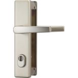 RRP £86.00 ABUS HLZS814 F2 084126 Door Fitting with Steel Cylinder Protection Square Nickel Silve