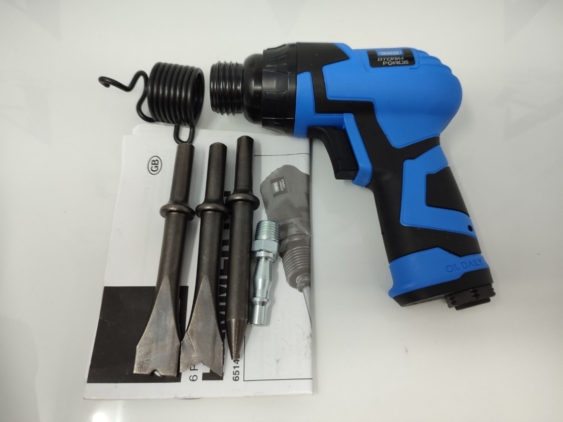 Draper 65142 Storm Force Composite Air Hammer and Chisel Kit, Blue, 6.0 cm*17.4 cm*15. - Image 3 of 3