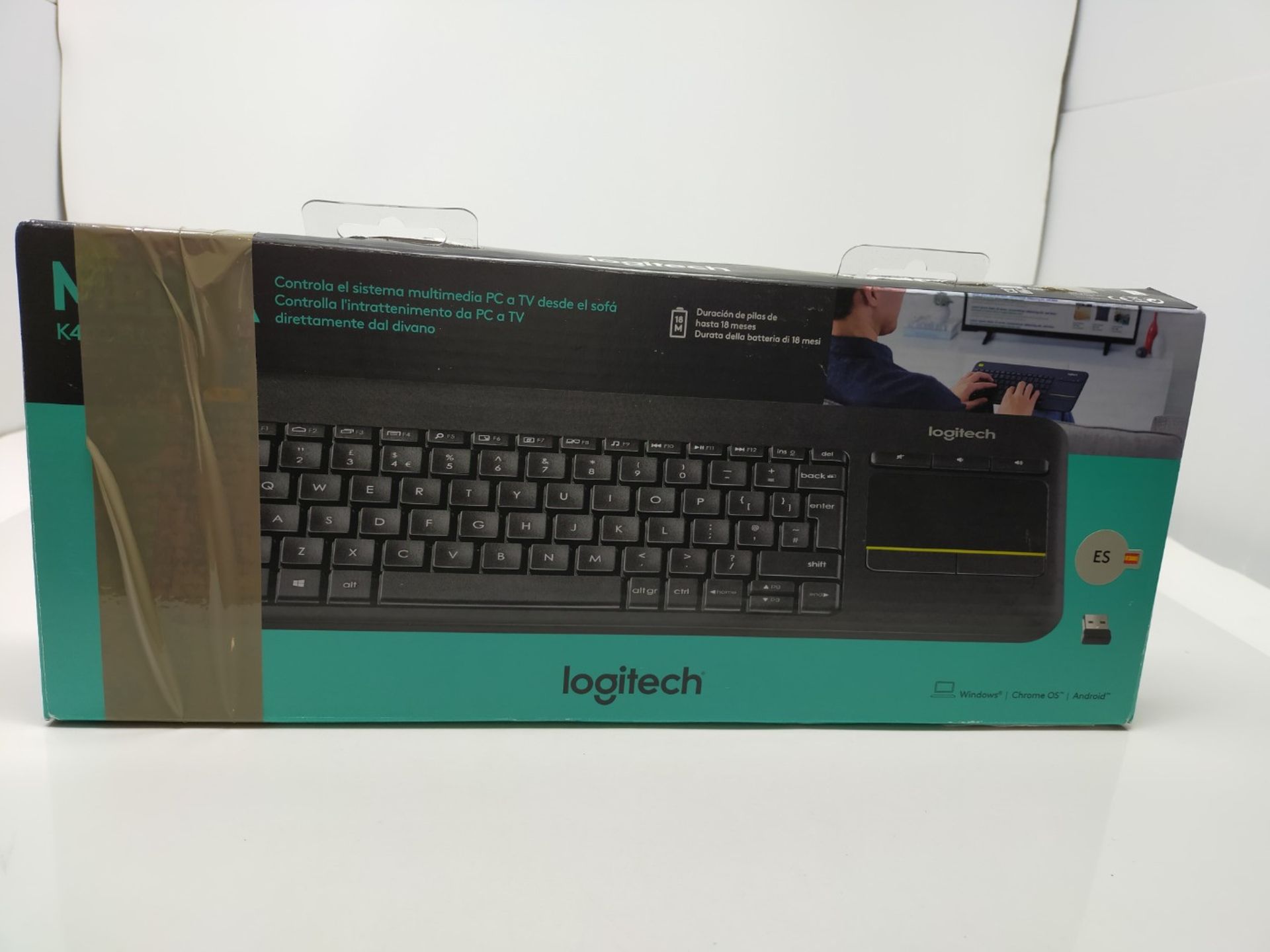 Logitech K400 Teclado TÃ¡ctil InalÃ¡mbrico Plus para TV con un Control Multimedia