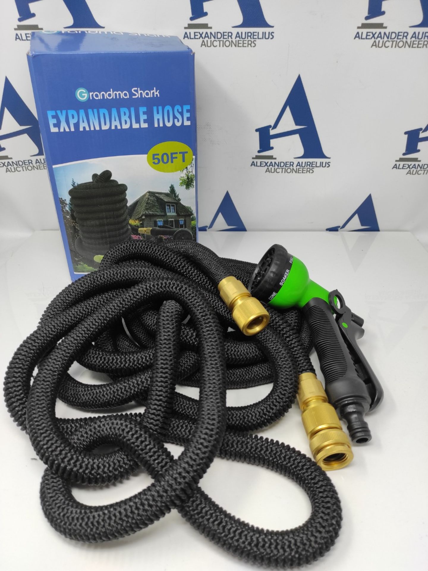 GRANDMA SHARK Upgraded Expandable Garden Hose With 8 Modes Water Spray Gun, Durable 34 - Image 2 of 3