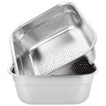 ASelected Washing Up Bowl & Strainer Bowl, 304 Stainless Steel Large Rectangular 10 Li