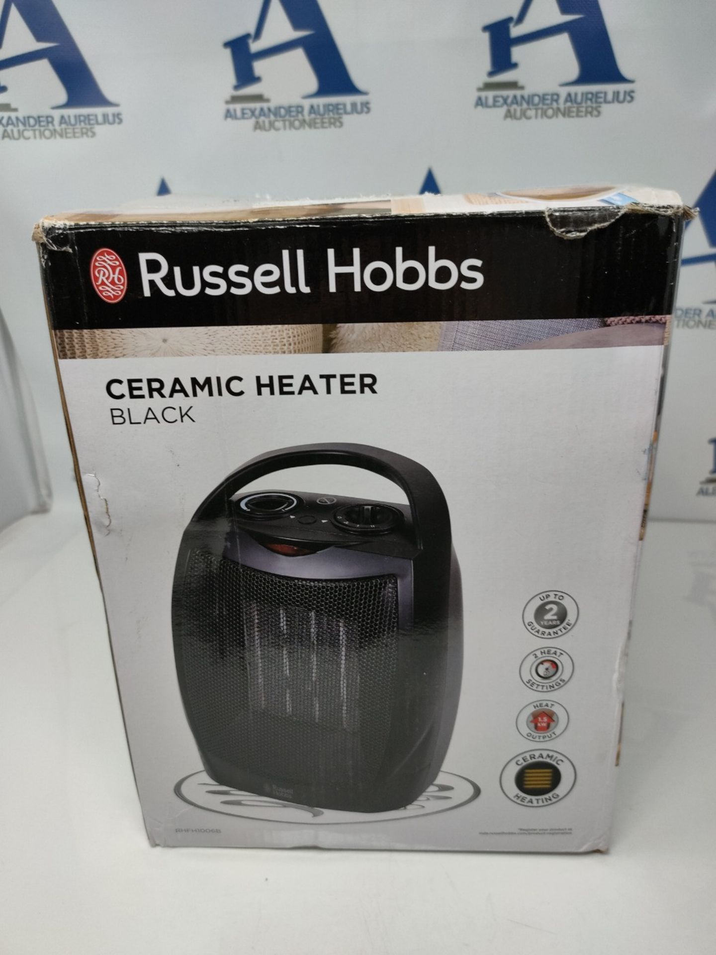 Russell Hobbs 1500W/1.5KW Electric Heater in Black PTC Ceramic Heater, Portable Uprigh - Image 2 of 3