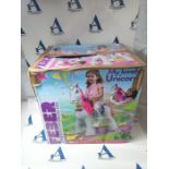 RRP £240.00 Feber My Lovely Unicorn 12V Ride On Toy with Accessories Girls Kids