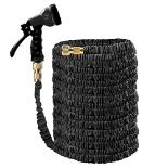 Ram® 100FT Black Expandable Garden Hose Pipe Flexible Garden Lawn Hose with 7 Dial Sp