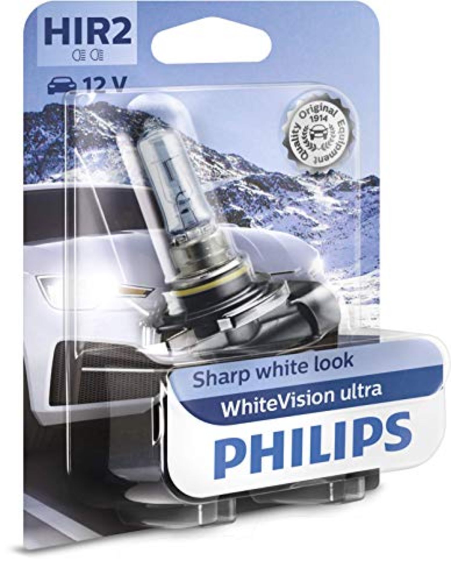 Philips WhiteVision ultra HIR2 car headlight bulb, single blister