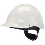 3M Hard Hat, Uvicator, Ratchet, Ventilated, White, G3000NUV-VI