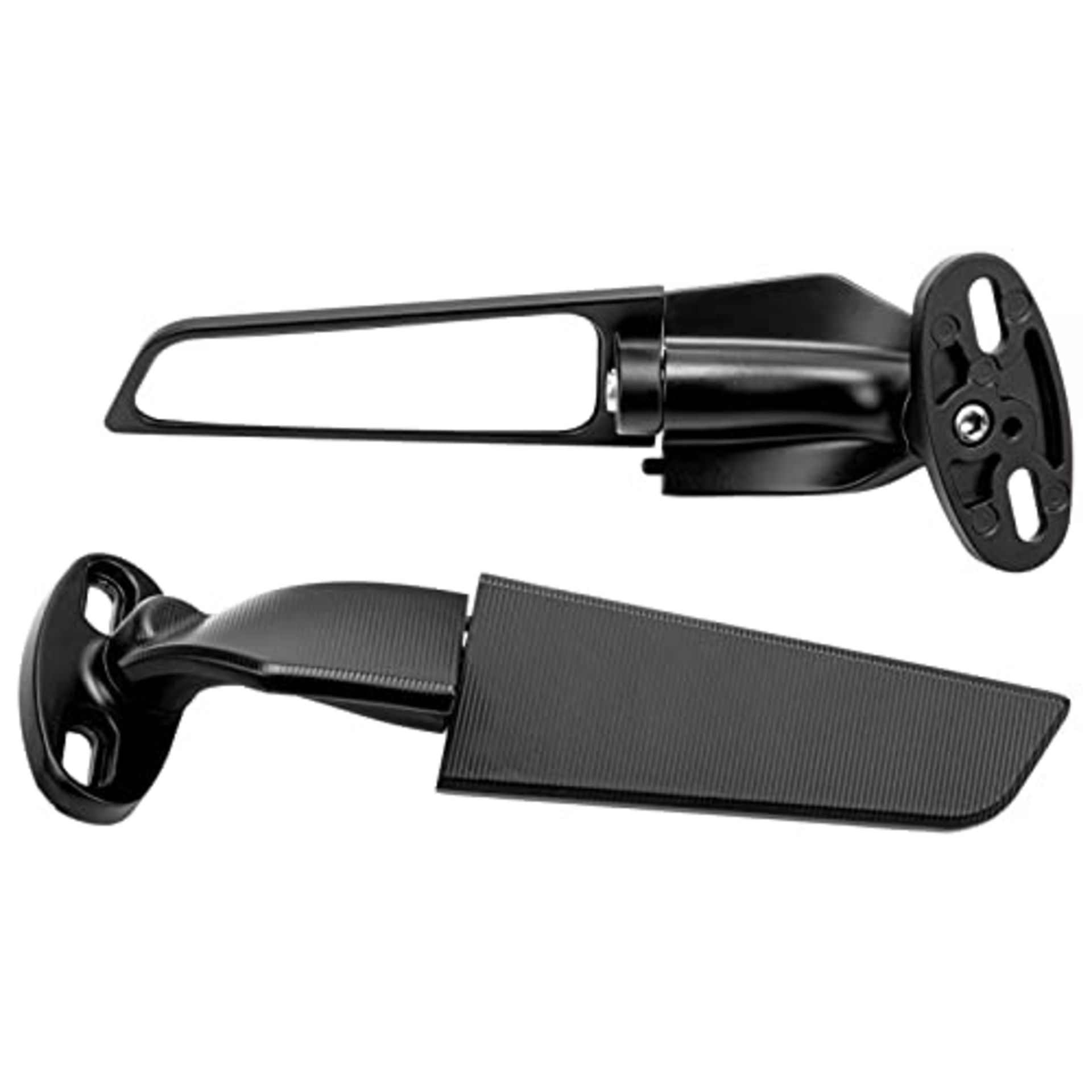 SUCIE 2Pcs Modified Motorcycle Wing Rearview Mirrors, Adjustable Rotating Side Mirrors