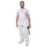 ProDec PC187L 100% Cotton Drill, Multi-Pocket Decorator's Bib and Brace, Large, white