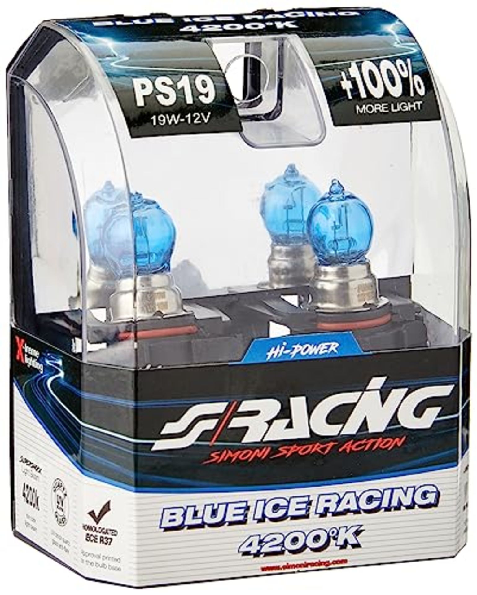 Simoni Racing BIR/PS19W PS19W Type Halogen Bulbs, Ice Light White