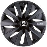 SPARCO SPC1391BKGR 4 wheel trims hubcaps 13 inches LAZIO black/grey, 13", Set of 4