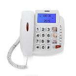 Brondi Bravo 90 LCD Telefono Fisso con tasti grandi, Bianco