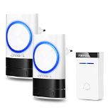 Battery-free wireless doorbell, front door, wireless bell, outdoor waterproof, 1 recei