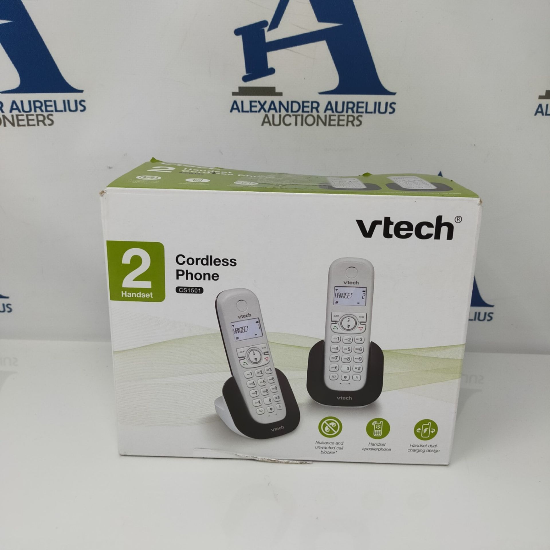 VTech CS1501 2-Handset Dual-Charging DECT Cordless Phone with Call Block, Caller ID/Ca - Image 2 of 3