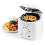 Progress EK2969P Compact Mini Deep Fat Fryer - Removable Easy Clean Cooking Basket, Sm