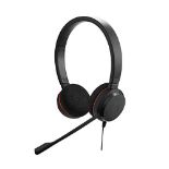 Jabra Evolve 20 Stereo Headset - Headphones for VoIP Softphone with Passive Noise Canc