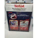 RRP £275.00 Tefal High Pressure Steam Generator Iron, Pro Express Protect, Black & Burgundy, GV922