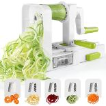 Sedhoom Direct B458 Spiralizer 5-Blade Vegetable Spiralizer Foldable Spiral Slicer Zuc