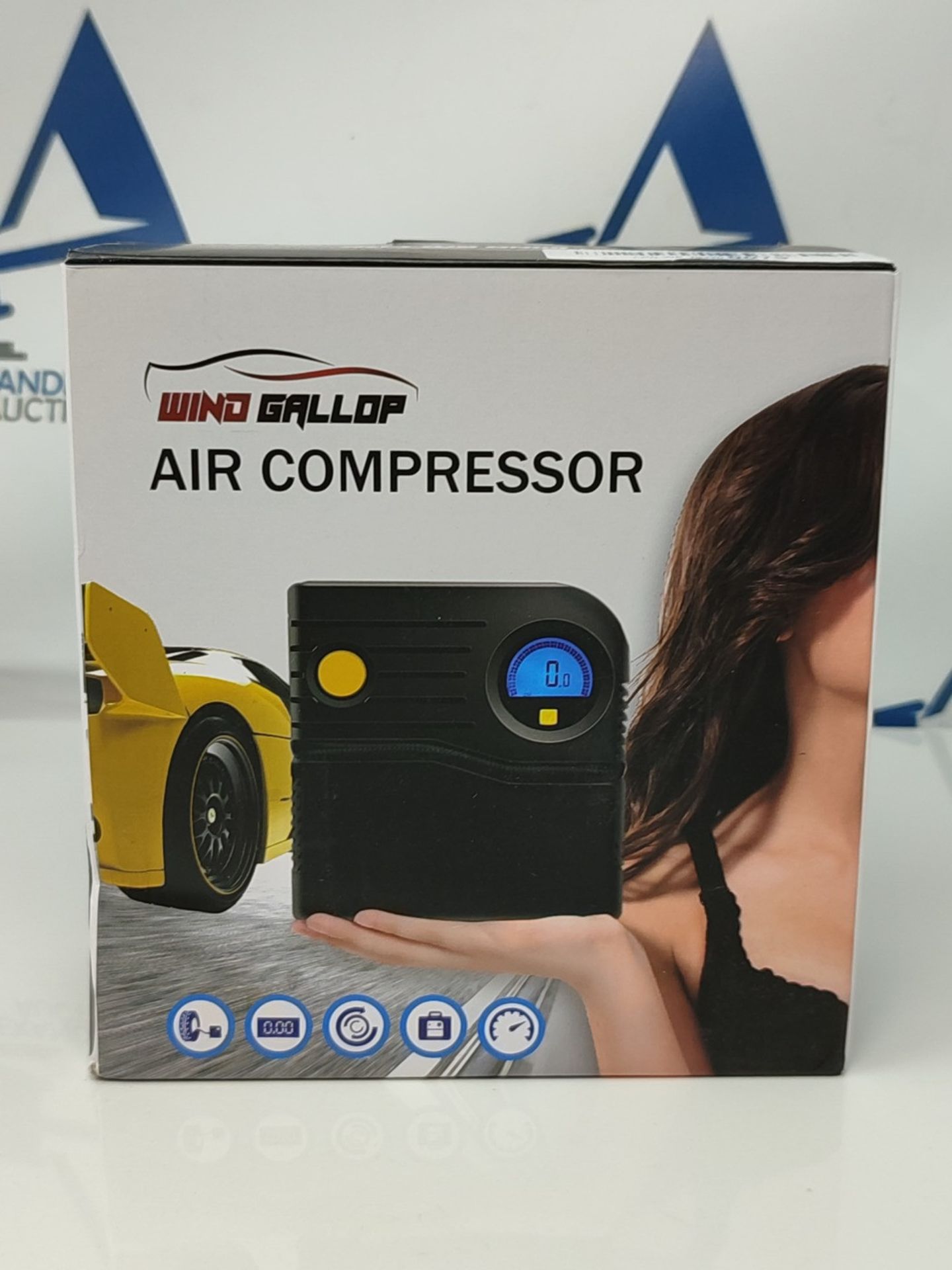 WindGallop Car Tyre Inflator Car Tyre Pump 12V Digital Tyre Inflator Air Compressor Ca - Image 2 of 3