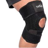 Knee Support Brace For Men & Women Unique 4-way Adjustable Non-Slip Neoprene Strap Sys