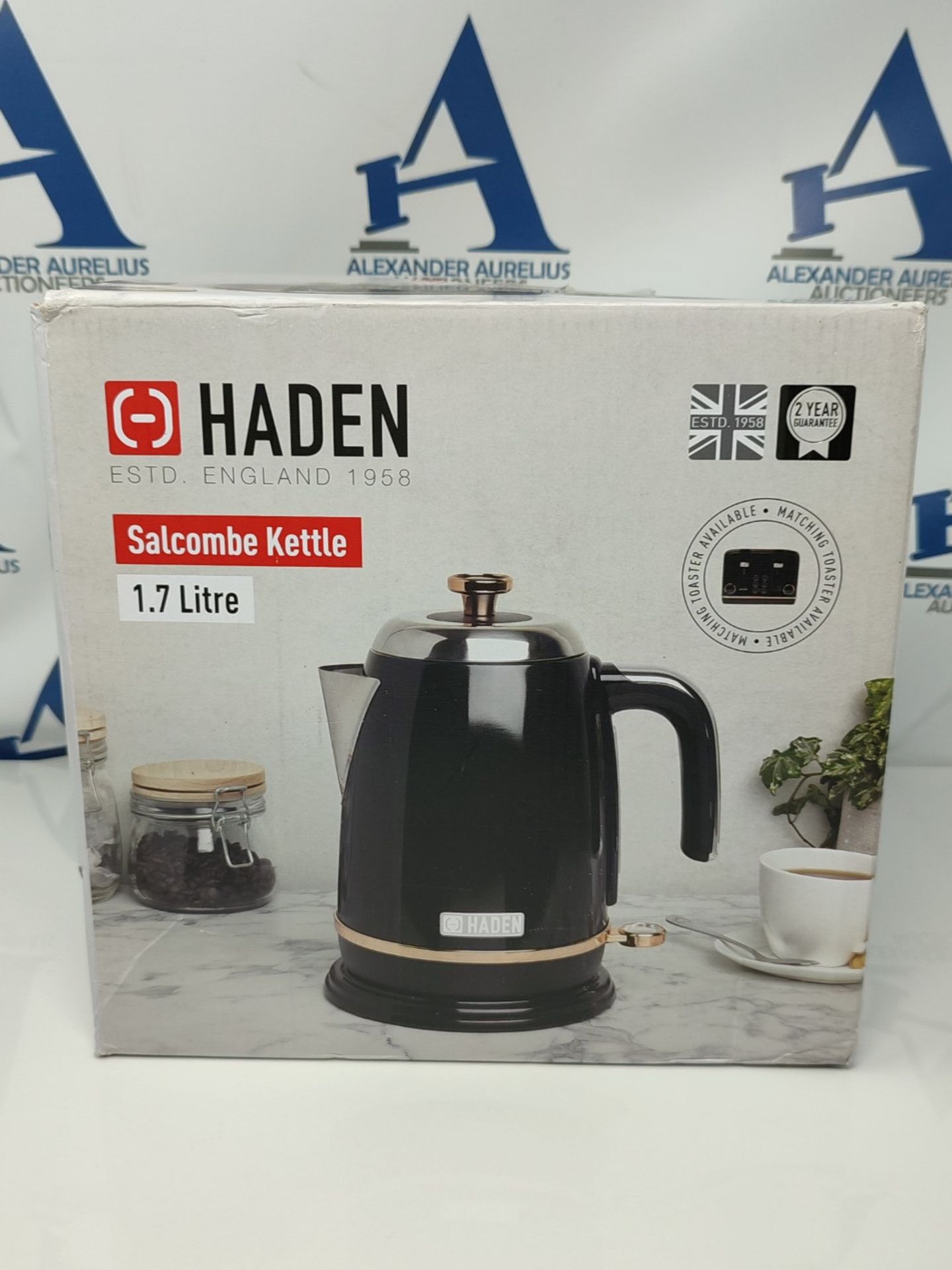 Haden Salcombe Black Kettle Electric - Energy Efficient Kettle- Boil Dry Protection -