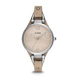 RRP £79.00 FOSSIL Womens Watch Georgia, 32mm case size, Quartz movement, Leather strap