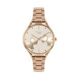 RRP £69.00 RADLEY Face to Face Ladies Rose Gold Stainless Steel Bracelet Kissing Dogs Watch RY451