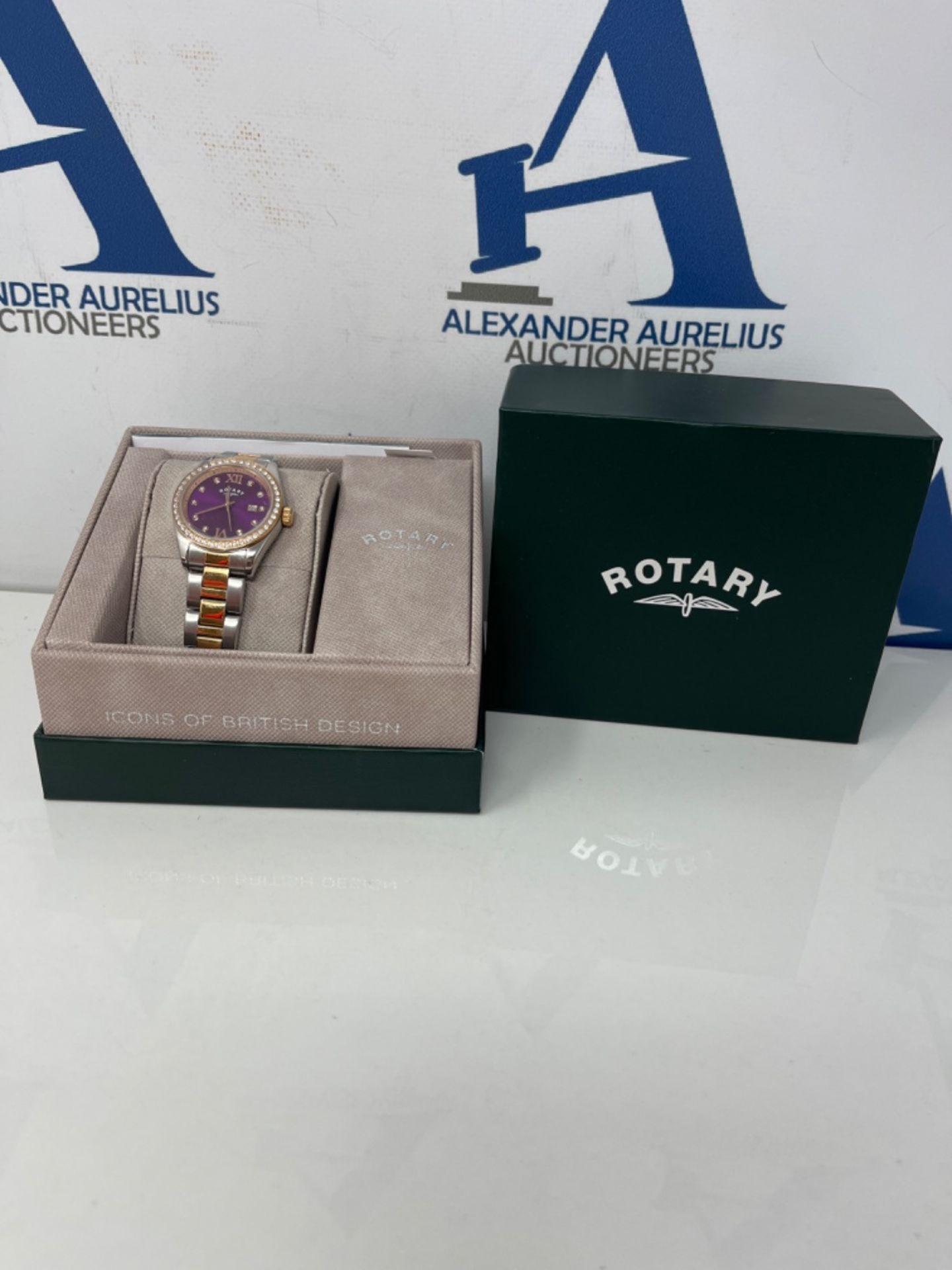 RRP £104.00 ROTARY L BERRY DIAL 2 TONE BLET WATCH