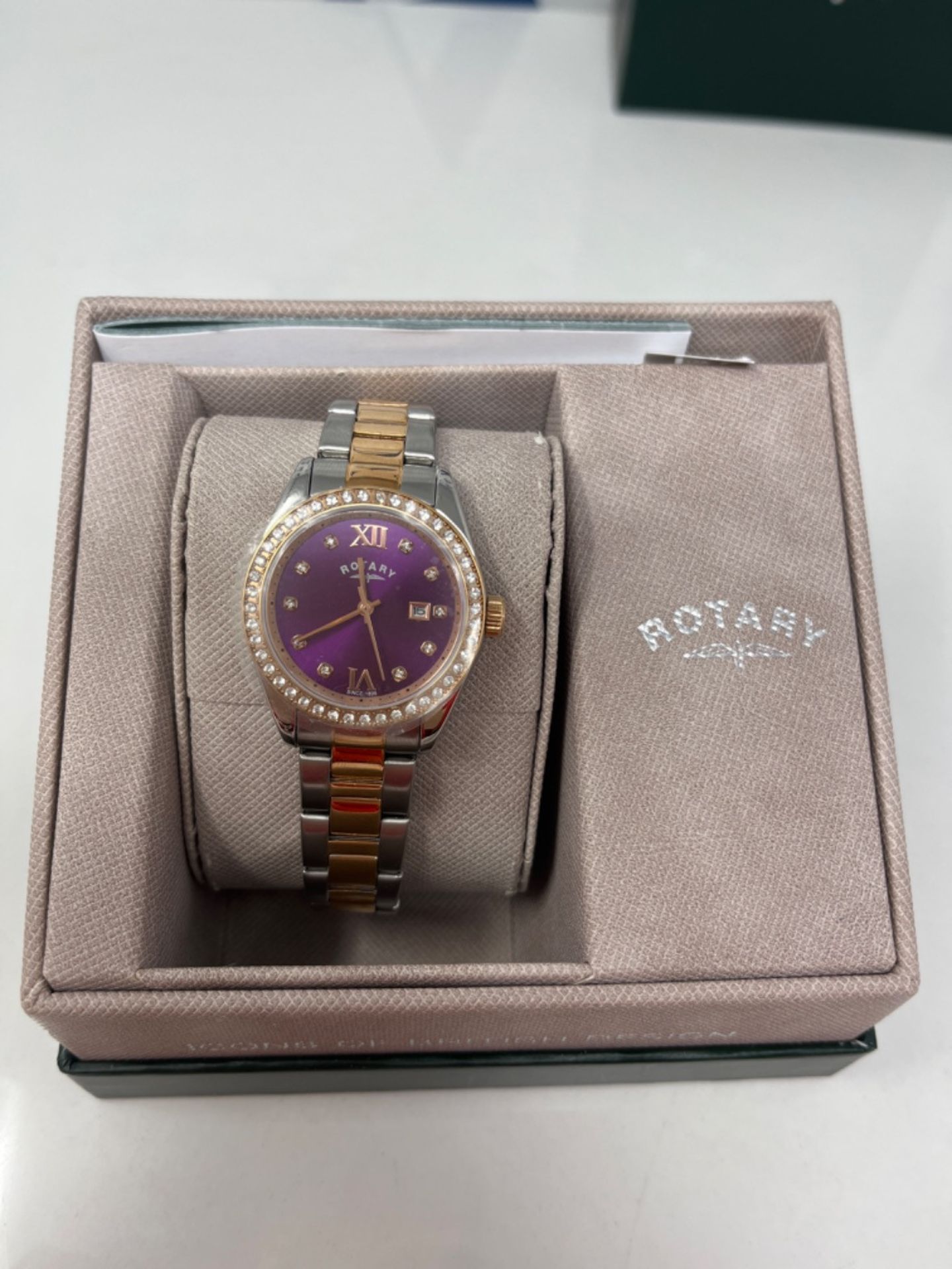 RRP £104.00 ROTARY L BERRY DIAL 2 TONE BLET WATCH - Image 2 of 2