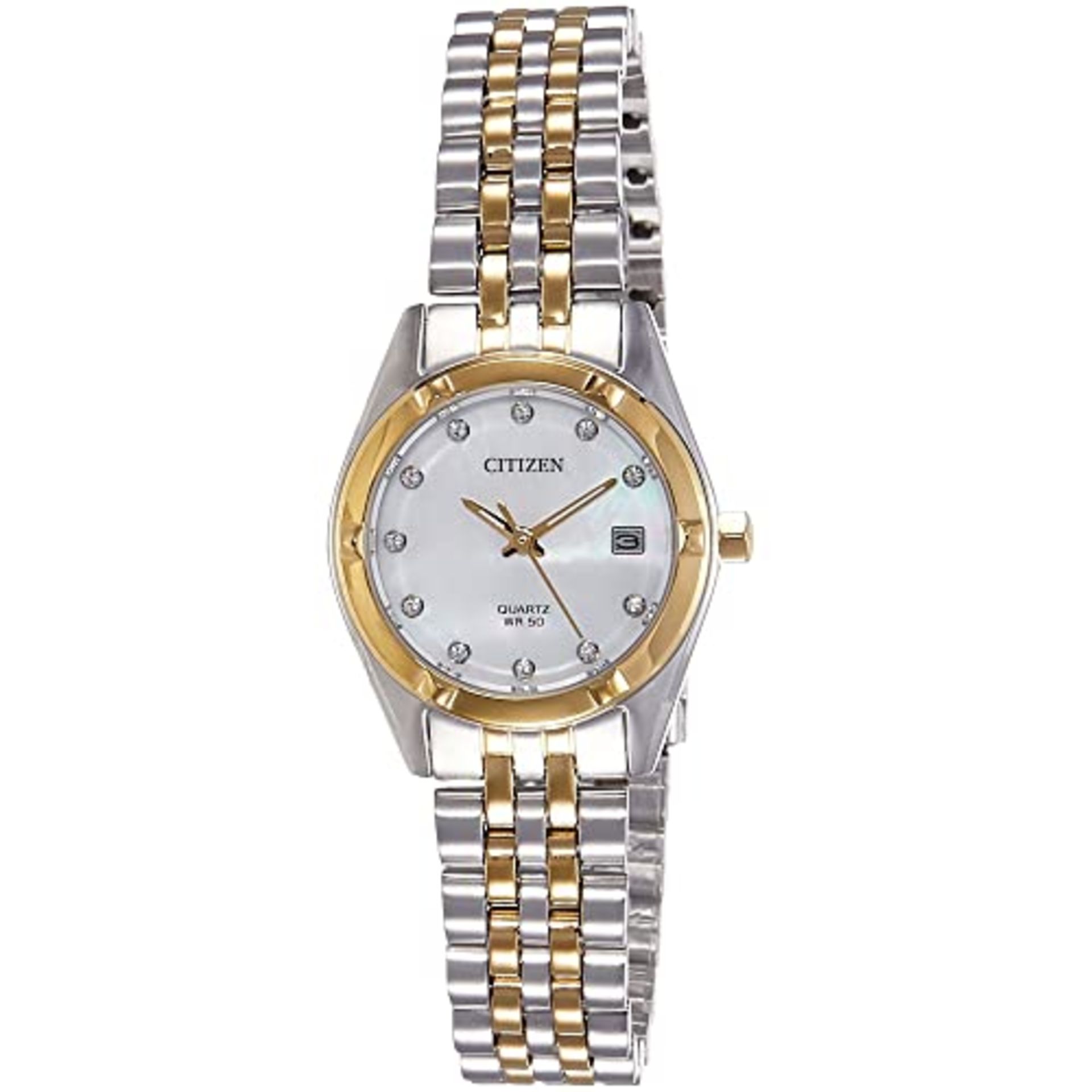 RRP £139.00 CITIZEN L QUARTZ TWO TONE MOP CRYSTAL MA