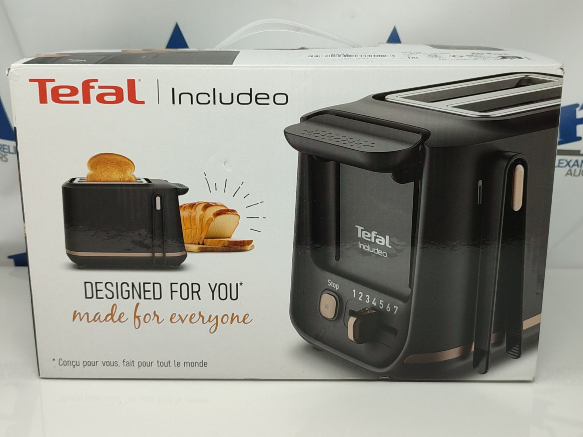 RRP £63.00 Tefal Black 2 Slot Toaster with Magnetic Clips, Large Controls, 7 Browning Levels, Rem