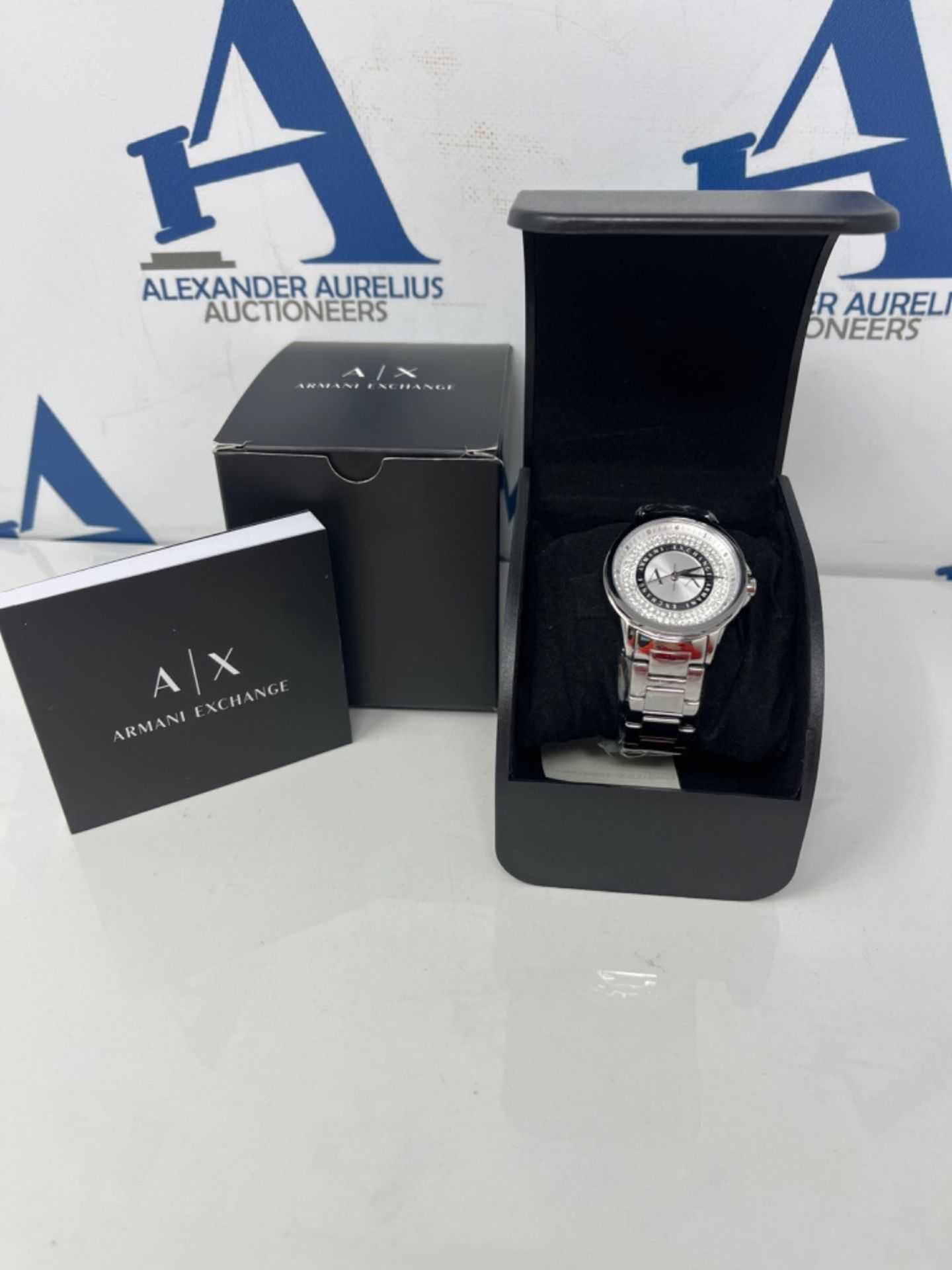 RRP £129.00 Armani Exchange Three-Hand Stainless Steel Women Watch, 35mm case size, stainless stee - Image 2 of 3