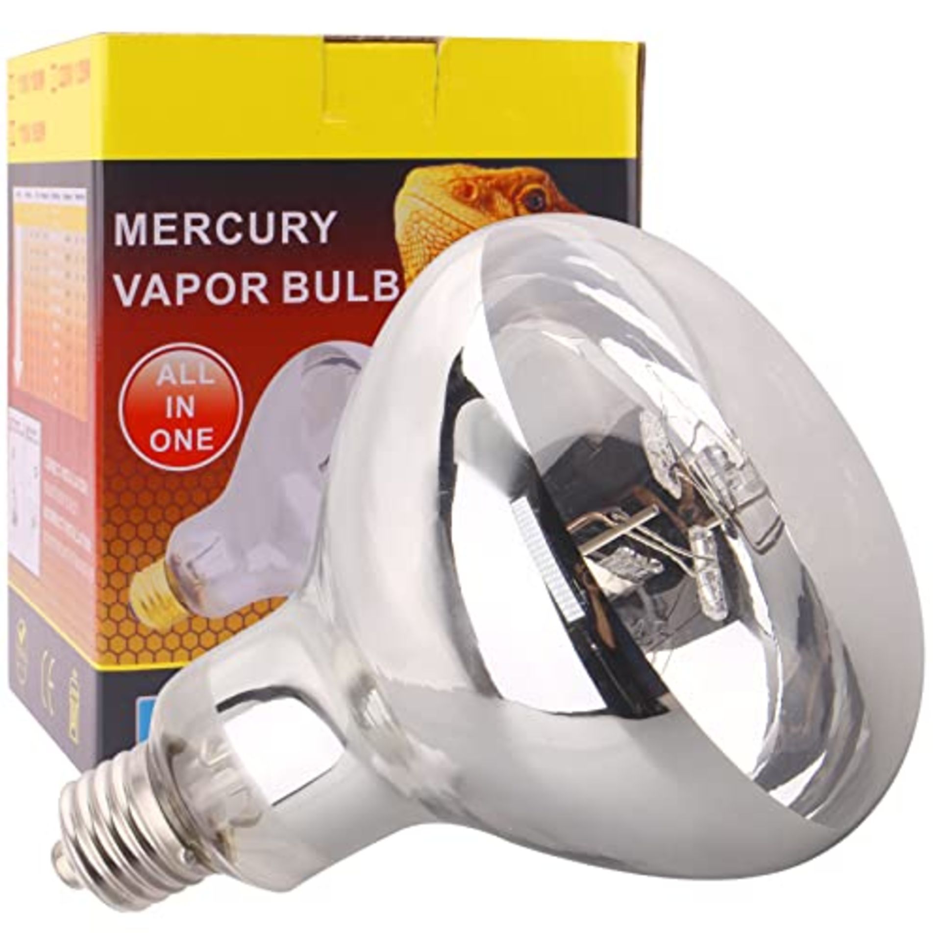 DERNORD UVA UVB Heat Bulb - Mercury Vapor Lamp 80W for Turtle Snakes Bearded Dragon Vi