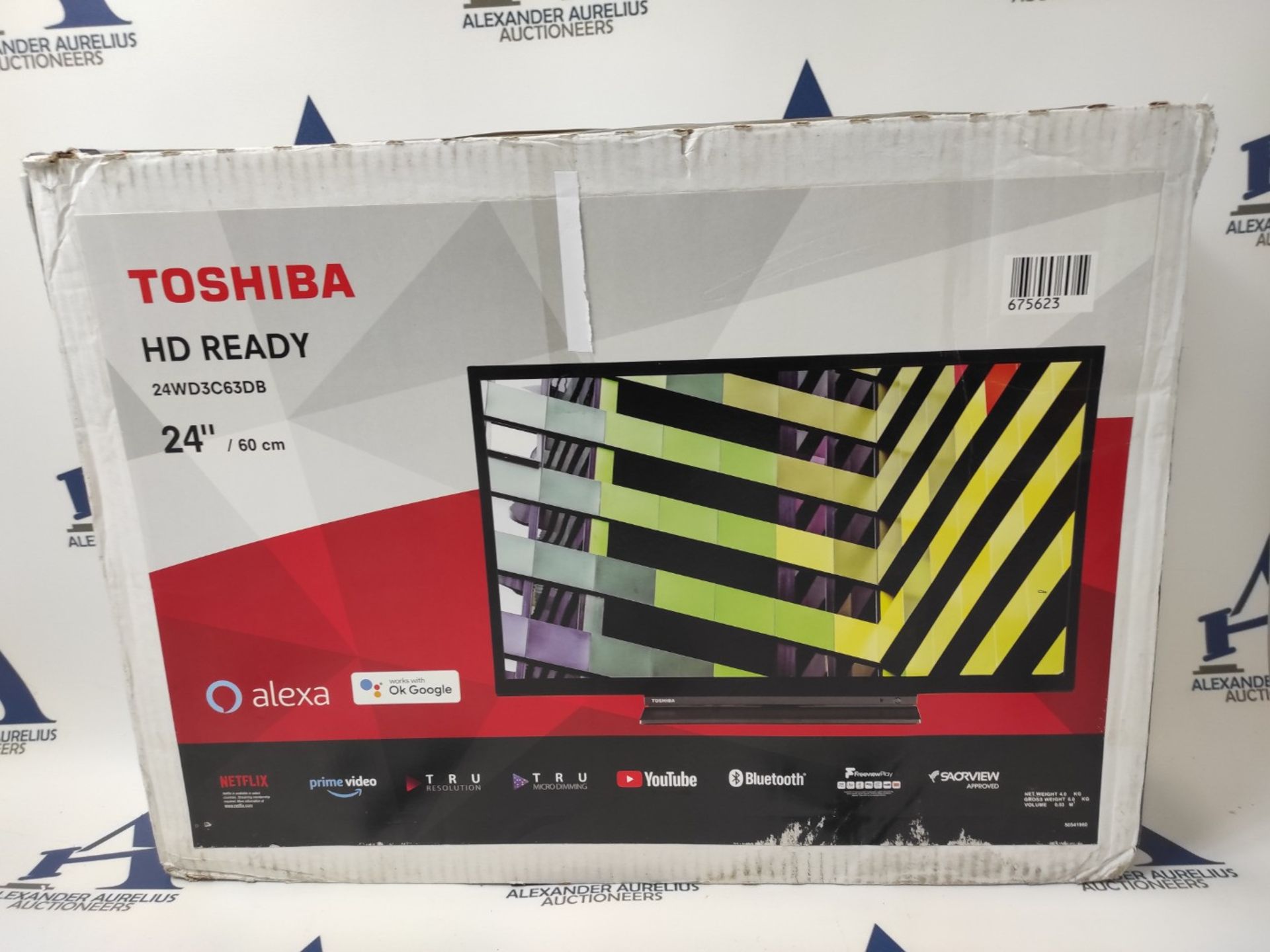 RRP £199.00 Toshiba 24WD3C63DB 24-inch, HD Ready, Freeview Play, Smart TV, DVD Built-In (2021 Mode - Image 3 of 14