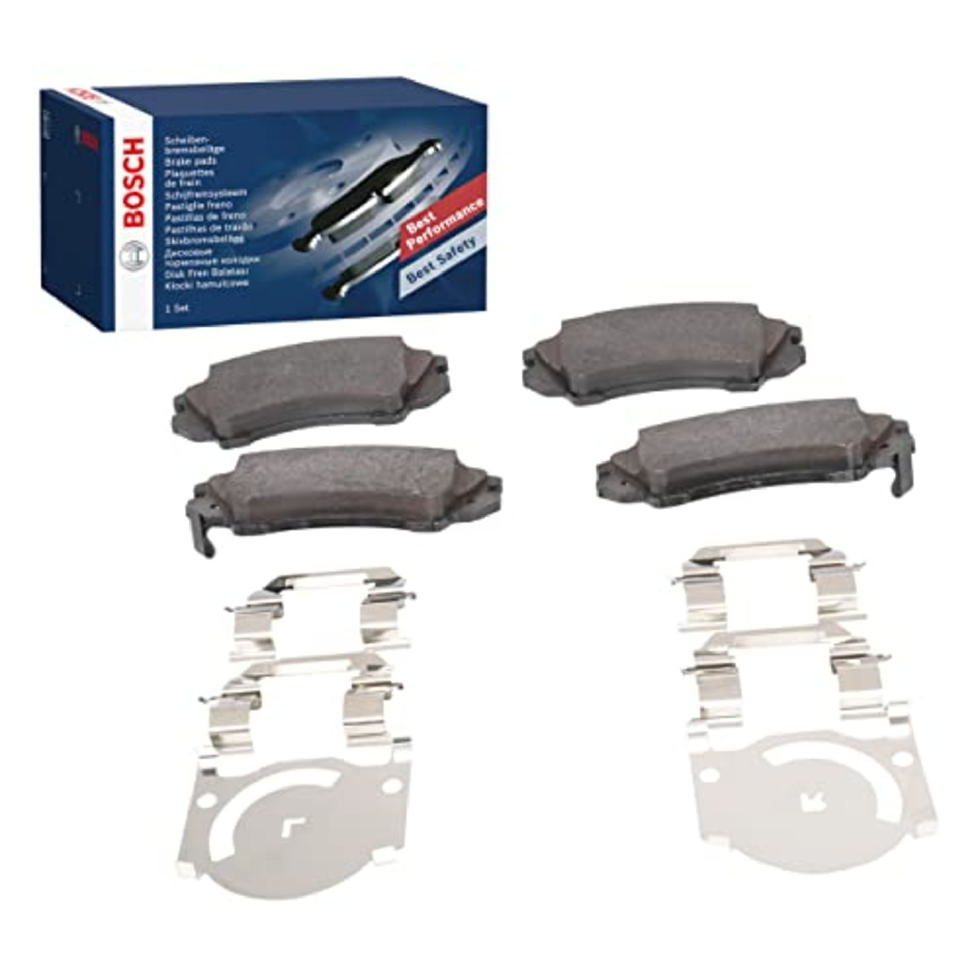 Bosch BP1187 Brake Pads - Front Axle - ECE-R90 Certified - 1 Set of 4 Pads