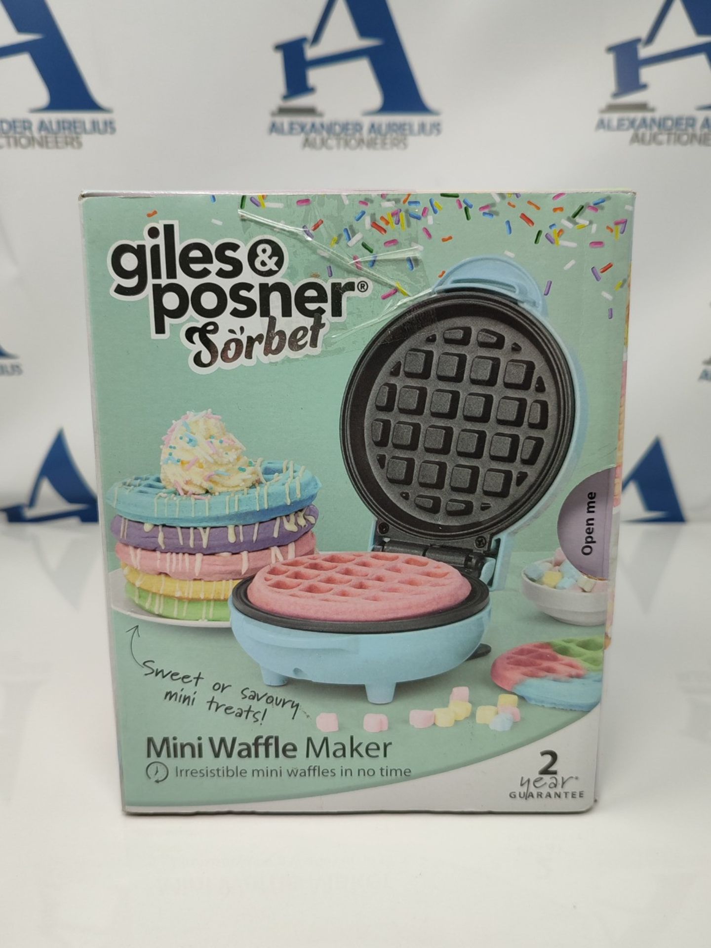 Giles & Posner EK4214GSBL Mini Waffle Maker  Non-Stick Waffle Iron Machine, For Bel - Image 2 of 3