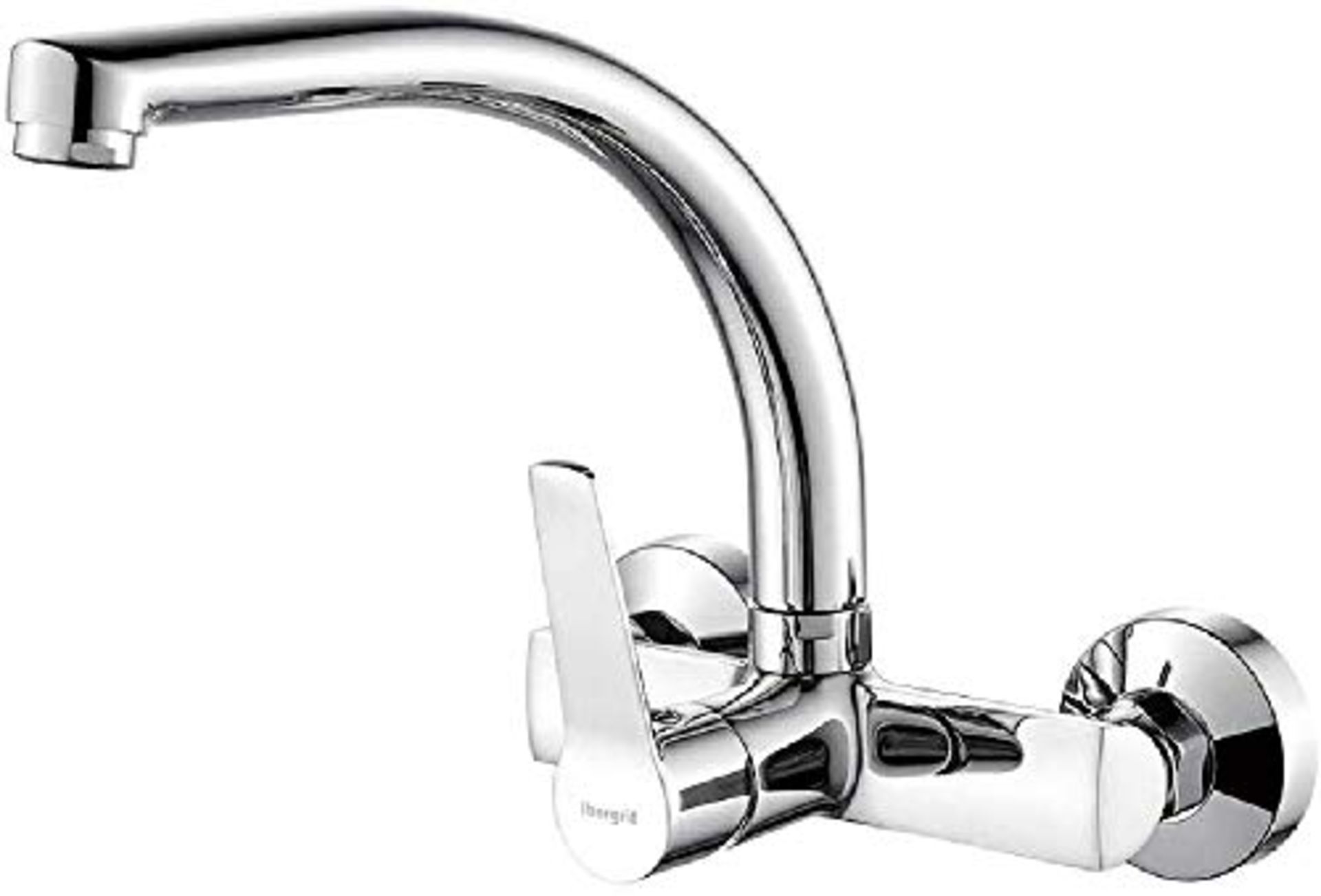 Ibergrif Arial, Wall Mounted Kitchen Tap, Sink Mixer with 360 Â° Swiveling Spout, Ch