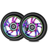 NONMON 100 mm Scooter Wheels, Pack of 2 100 mm Scooter Replacement Wheels 88A with ABE