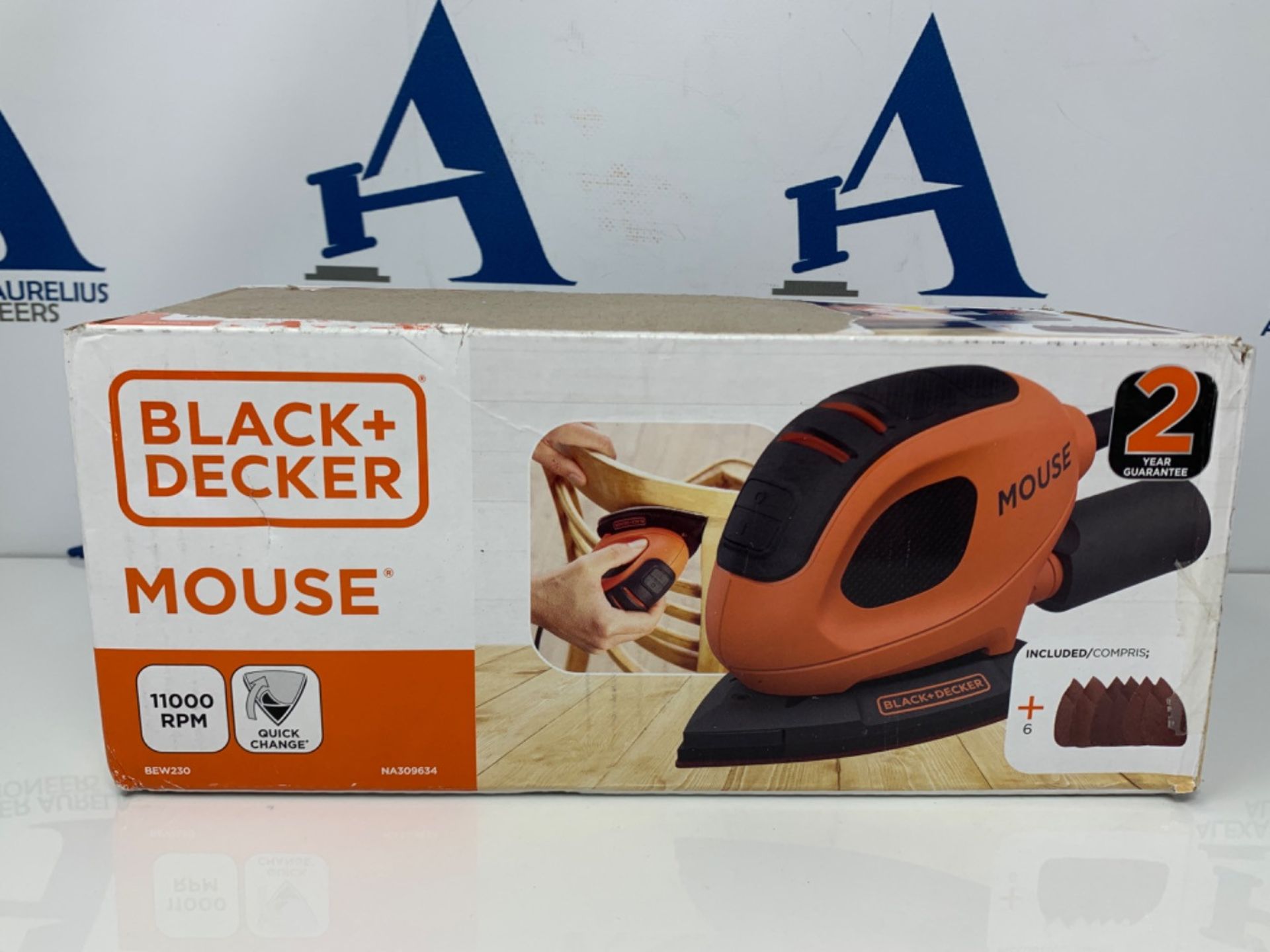 BLACK+DECKER 55 W Detail Mouse Electric Sander with 6 Sanding Sheets, BEW230-GB - Image 2 of 3