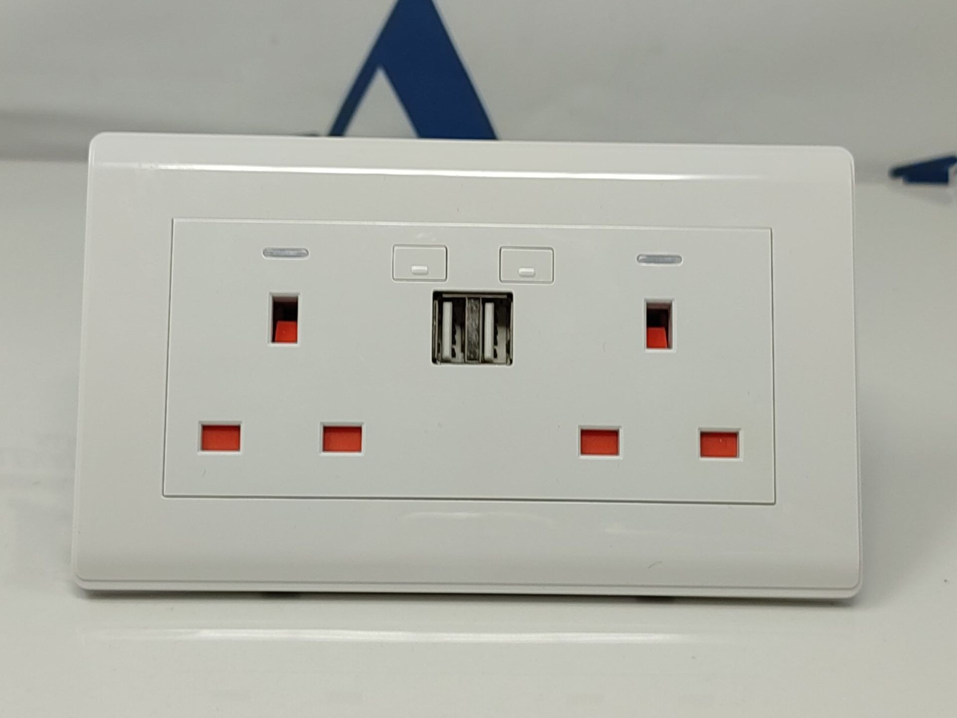 Double Socket, Milfra Alexa Wall Socket 13A with 2 USB Charging Ports Fast Charging Co - Image 3 of 3
