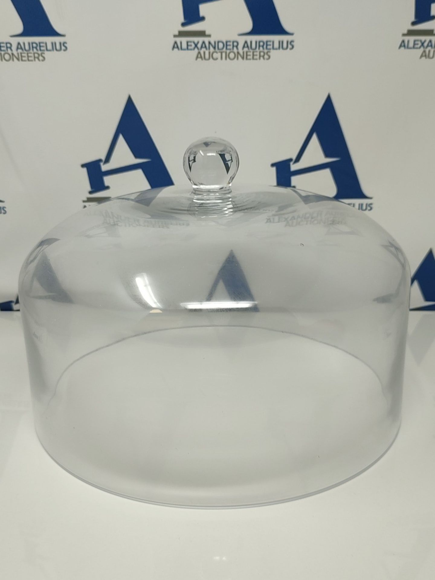 Olympia Glass Cake Stand Dome Lid, 285(Ø) x 200(H)mm, High Clarity Clear Glass, Prote - Image 2 of 2