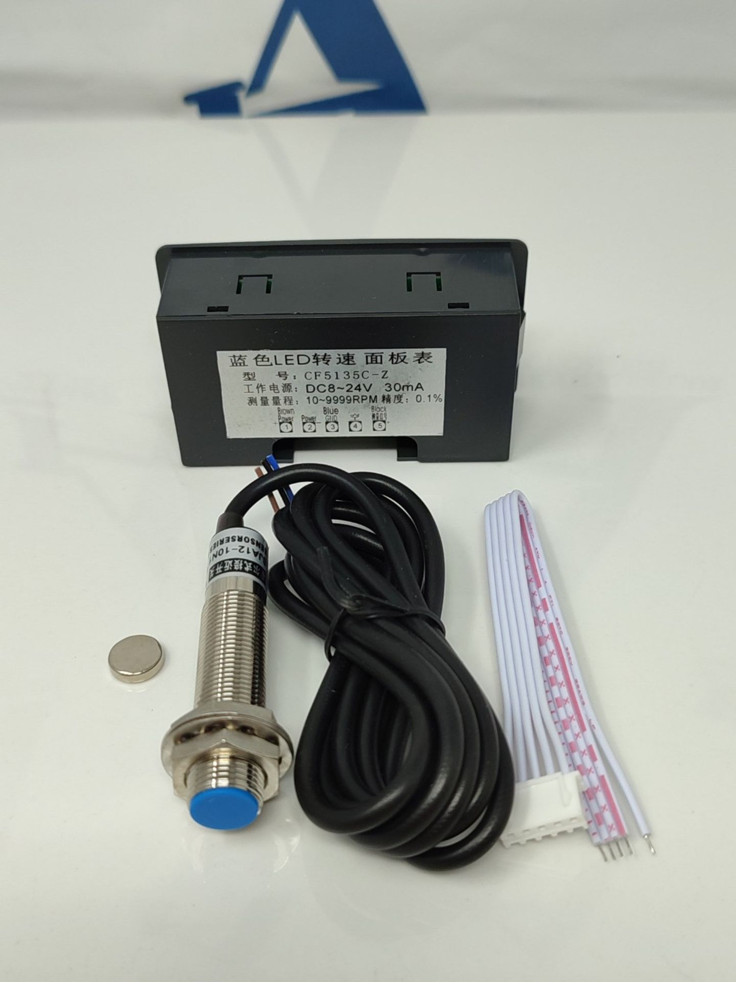 4 Digital LED Display Tachometer RPM Speed Meter Panel Inductive Hall Effect Sensor NP - Image 2 of 2