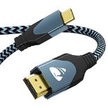 Aioneus USB C to HDMI Cable 4K 2M USB Type C to HDMI Cable(Thunderbolt 3 Compatible) f